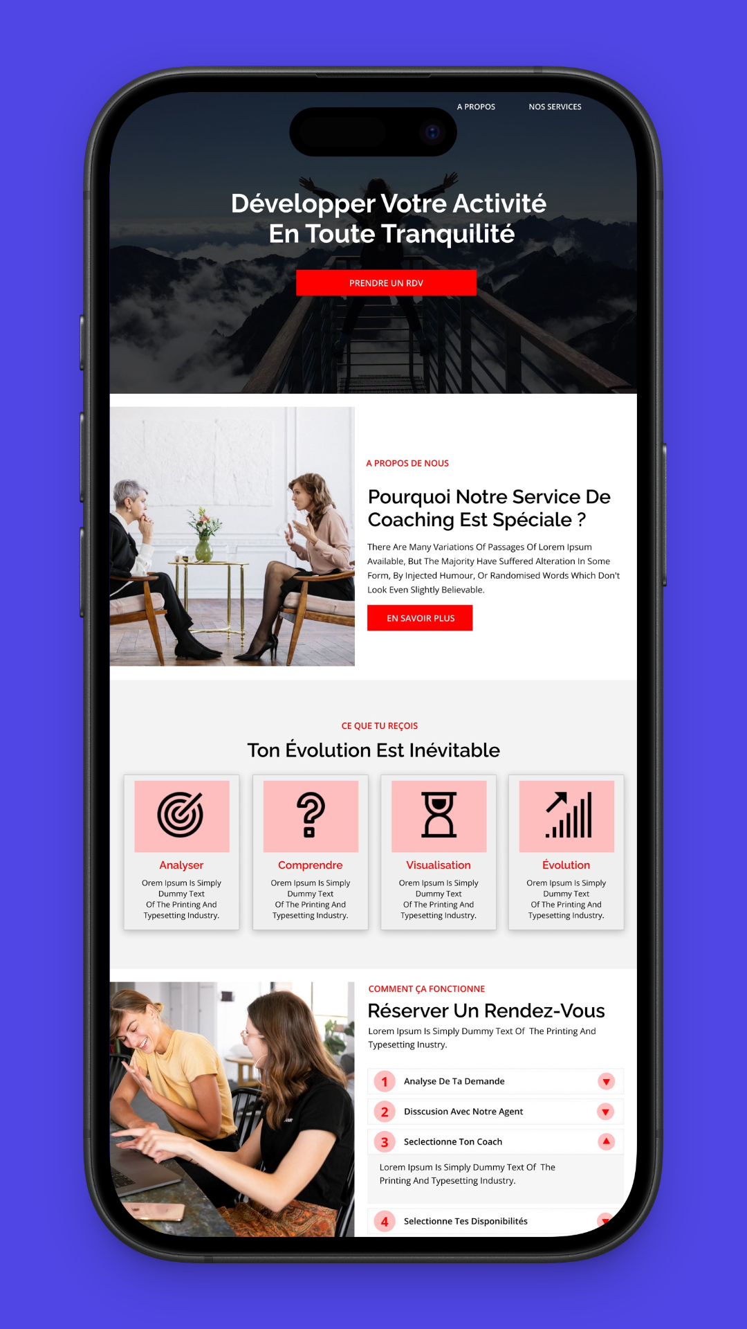 mockup site pour coach business